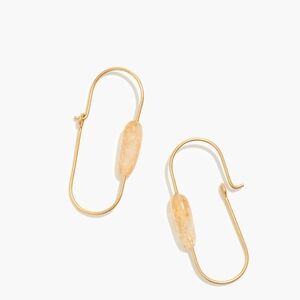 NWT Madewell Stone Collection Citrine Medium Hoop Earrings
